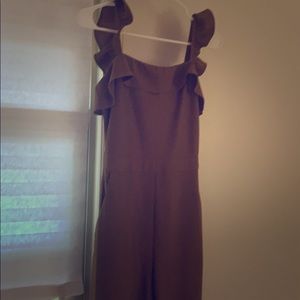 Kittenish - New-  olive jumpsuit w ruffle sleeves